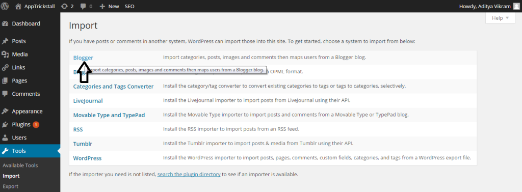Migrate From blogger To wordpress