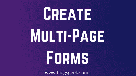 create multi-page forms in WordPress