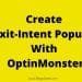 create exit intent popups